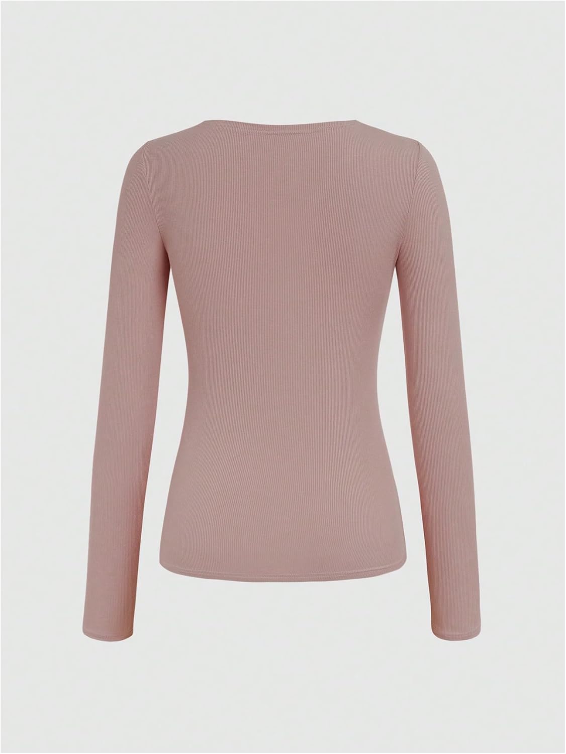 Verdusa Women's Button Up Henley Long Sleeve T Shirts Ribbed Tee Tops Fall Clothes - Image 3