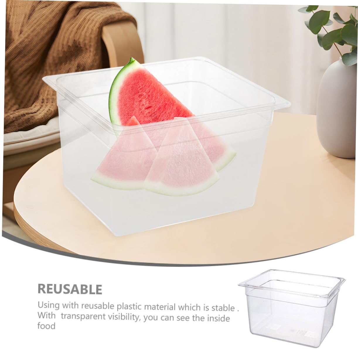 Yardwe Olla de Cocción Lenta Baja Temperatura Recipiente de Cocción Lenta Reutilizable Caja Transparente para Cocina Recipiente para Guardar Verduras para Cocinar Carnes Baja Temperatura