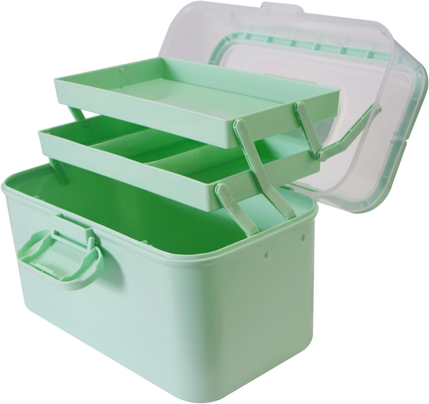 Portable Clear Medicine Box Empty, Family First Aid Dispenser/Art & Crafts Case/Folding Tool Organizer/Multipurpose Storage Container 3-Layers Storage Bin for Family Emergency (Green) Portable Clear Medicine Box Empty, Family First Aid Dispenser/Art & Crafts Case/Folding Tool Organizer/Multipurpose Storage Container 3-Layers Storage Bin for Family Emergency (Green)