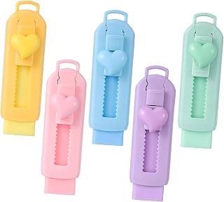 HOMSFOU 5 Piezas Borrador de lápiz telescópico alto alumno dibujos animados borradores de color rosa a granel escuela Borradores Con Tapa gomas de borrar retráctiles el plastico