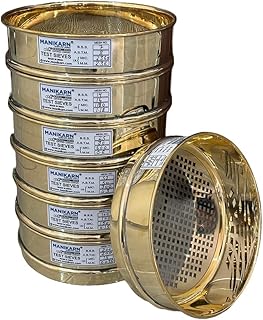 MANIKARN Test Sieve 8 inch (Diameter 200mm) 4.75 mm, 2.36 mm, 1.18 mm, 600 micron, 300 micron, 150 micron, 75 micron (Set ...