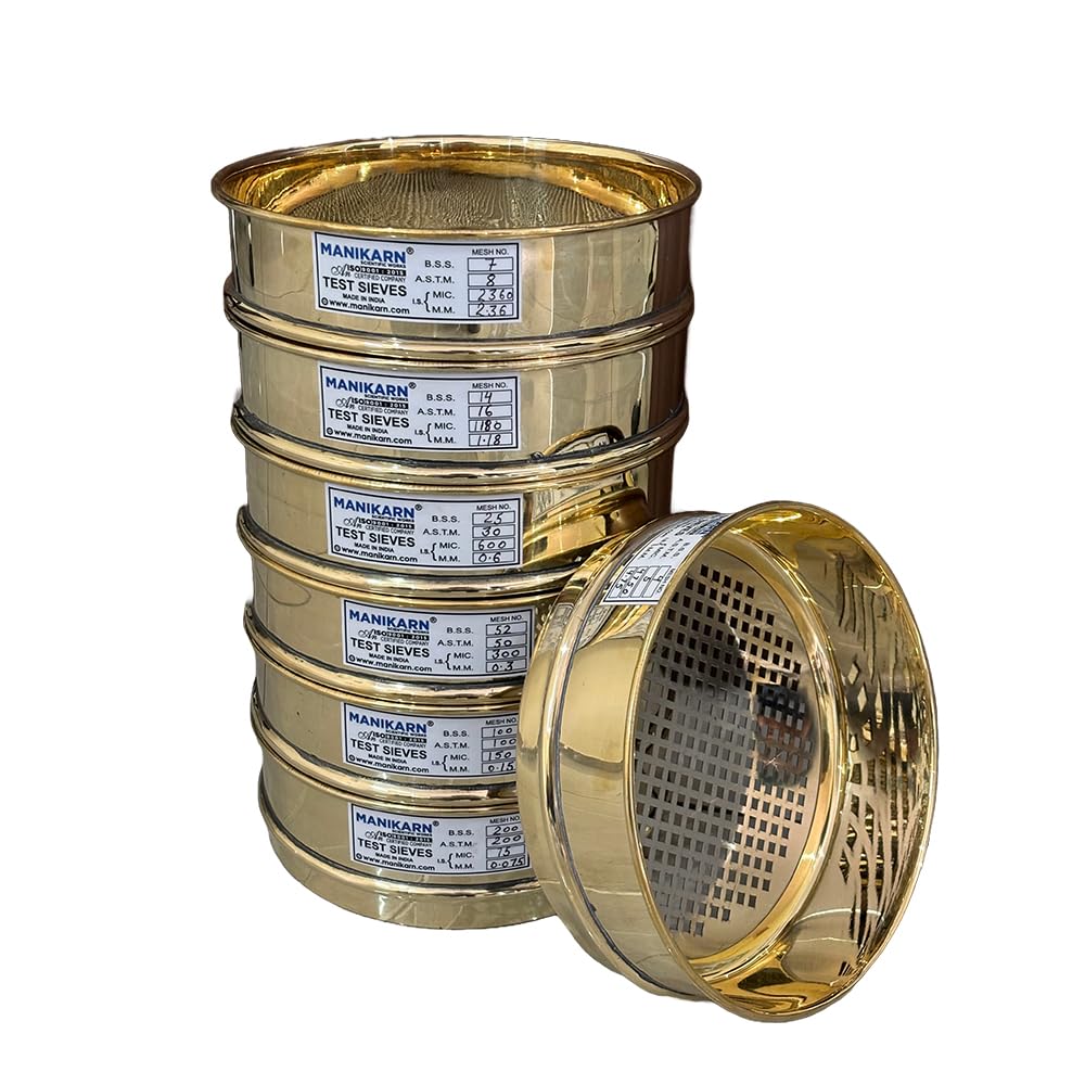 MANIKARN Test Sieve 8 inch (Diameter 200mm) 4.75 mm, 2.36 mm, 1.18 mm, 600 micron, 300 micron, 150 micron, 75 micron (Set ... - Review, Price and Buying Guide