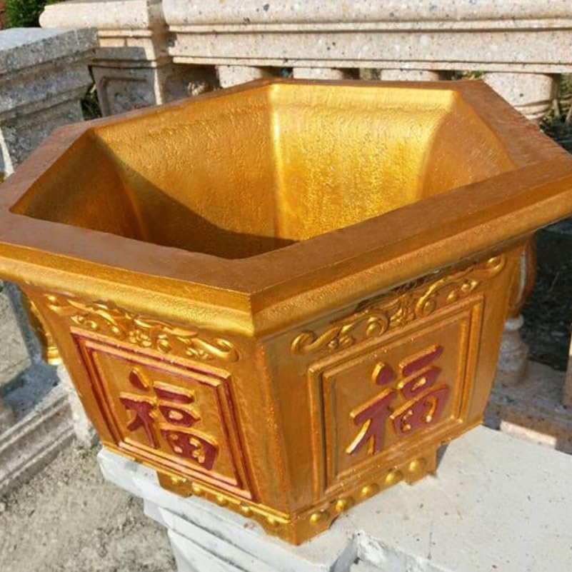 Miniatura 6 de PRETYZOOM Molde de plástico para maceta, molde hexagonal para macetas de hormigón, cemento, resina epoxi (11.0 x 11.0 x 7.9 in)