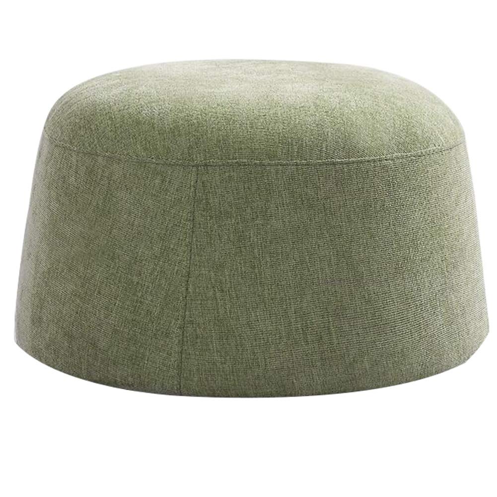 Tabouret de salon amovible et lavable vert | Repose-pieds ottoman rond