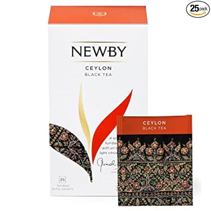 Newby Ceylon Tea Bags | 25 Counts | Black Tea From Sri Lanka | Spicy Aroma & Fresh Citrusy Flavour | 50 gm