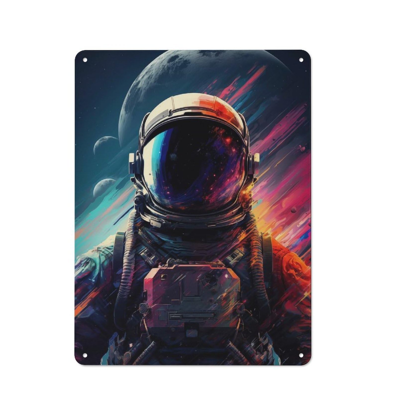 Junmoney Style-16 Retro Metal Wall Sign 40X30cm Featuring Space Is Wild For Garage Wall, For Garage, Workshop And Man Cave Decoration
