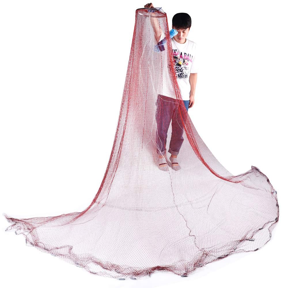 Lawaia Wurfnetz Zum Fischen Fischernetz Cast Net Angelnetz Handwurf Fishnets Fischreuse Angelnetz Aus Nylon Fische Angeln Mesh American Style Falle Net Angelzubehö