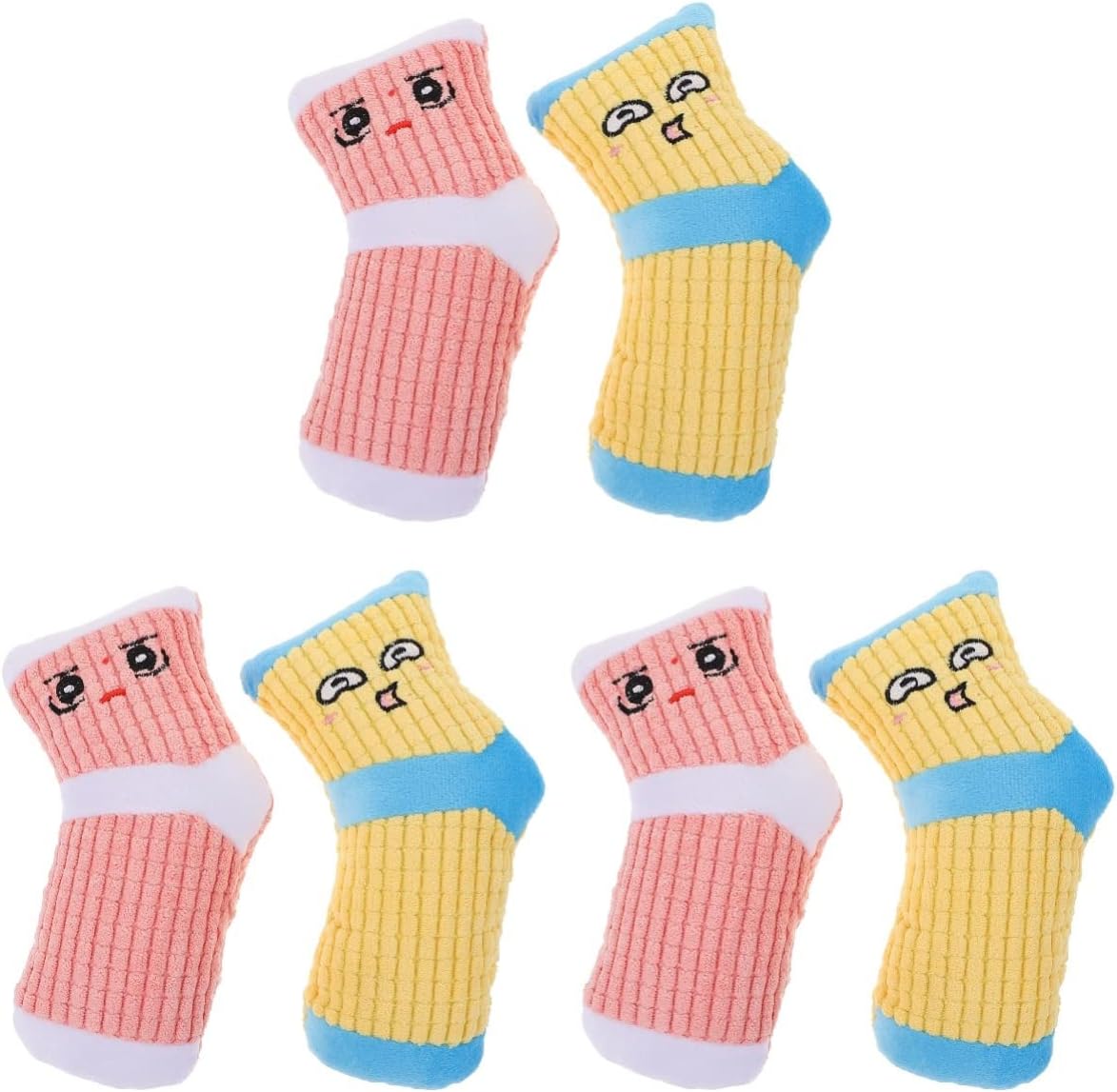 Mipcase 6pcs Plush Sock Shape Pet Toy Chew Squeaky Interactive Plaything for Dogs Puppies Fun Dog for Reducing Destructive Behavior