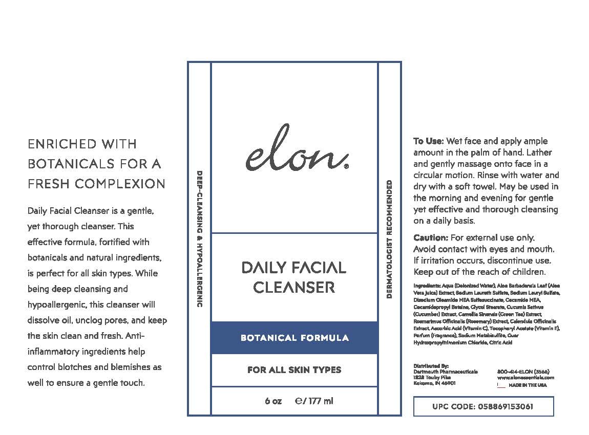 Elon Daily Facial Cleanser - Hydrating Skin Cleanser w/Botanical Extracts - Daily Face Wash- Suitable For All Skin Types (6 fl. oz.)