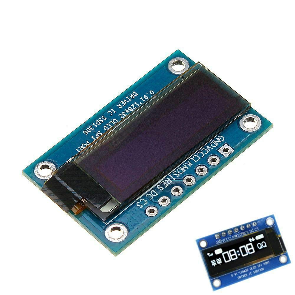 Electronic Components 0.91 Inch 128x32 SPI Port OLED LCD Display Screen Module SSD1306 Driver IC DC 3.