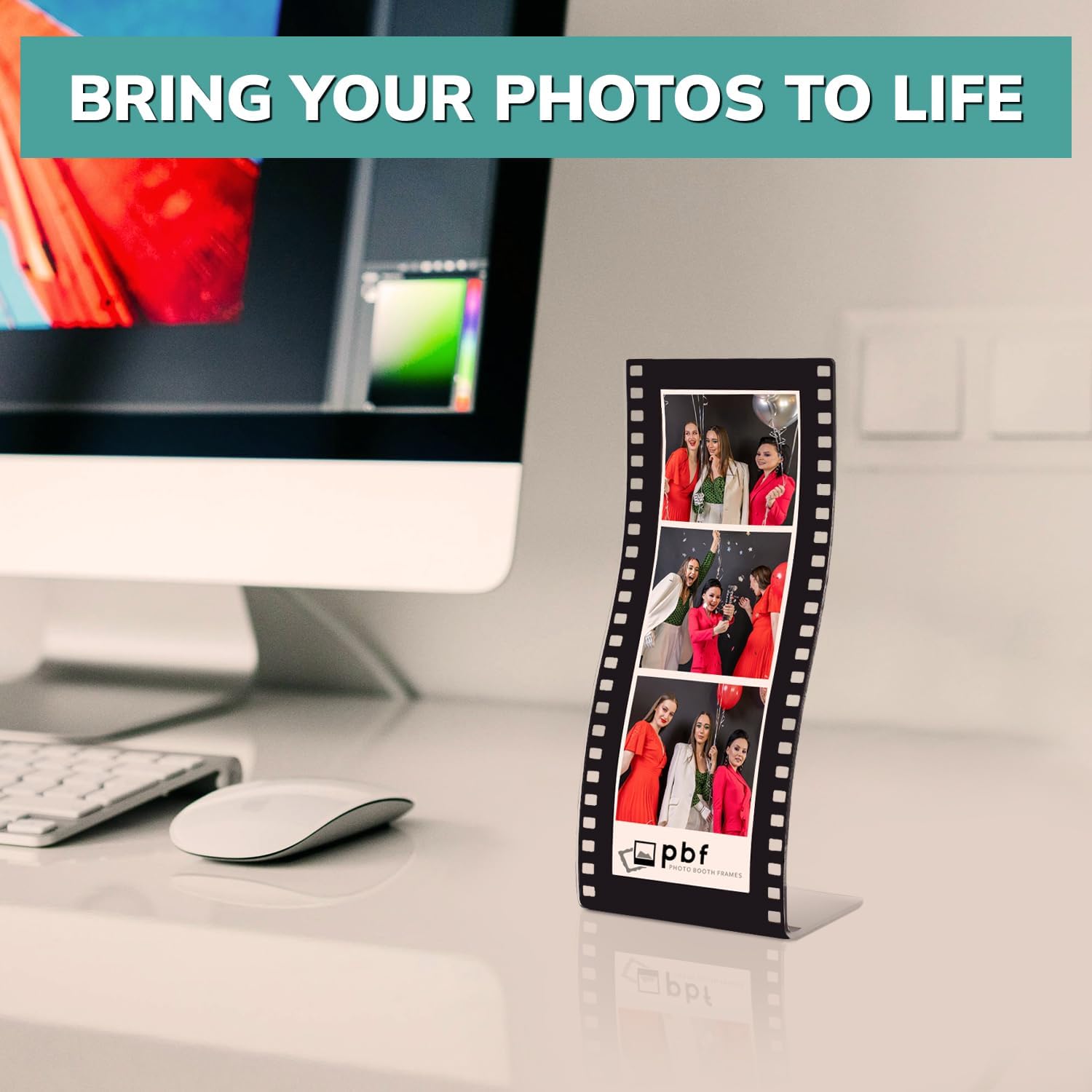 pbf PHOTO BOOTH FRAMES 2x6 Acrylic Sign Holder | 2 x 6 Vertical Stand Up Sign Holder | Hollywood Acrylic Stand for Display | Clear Picture Frame, Menu Table Top Stand, Plastic Flyer Holder (24-Pack)