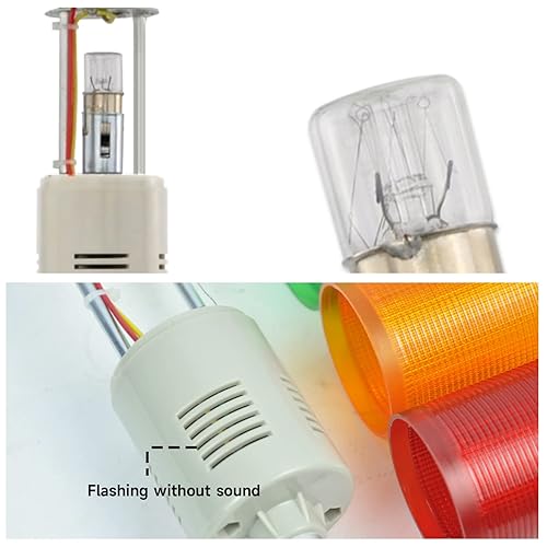 Miniatura 4 de Luz de señal industrial, luces estroboscópicas pequeñas de 3 capas con soporte sin sonido DC24V para taller de fábrica, lámpara de alarma industrial