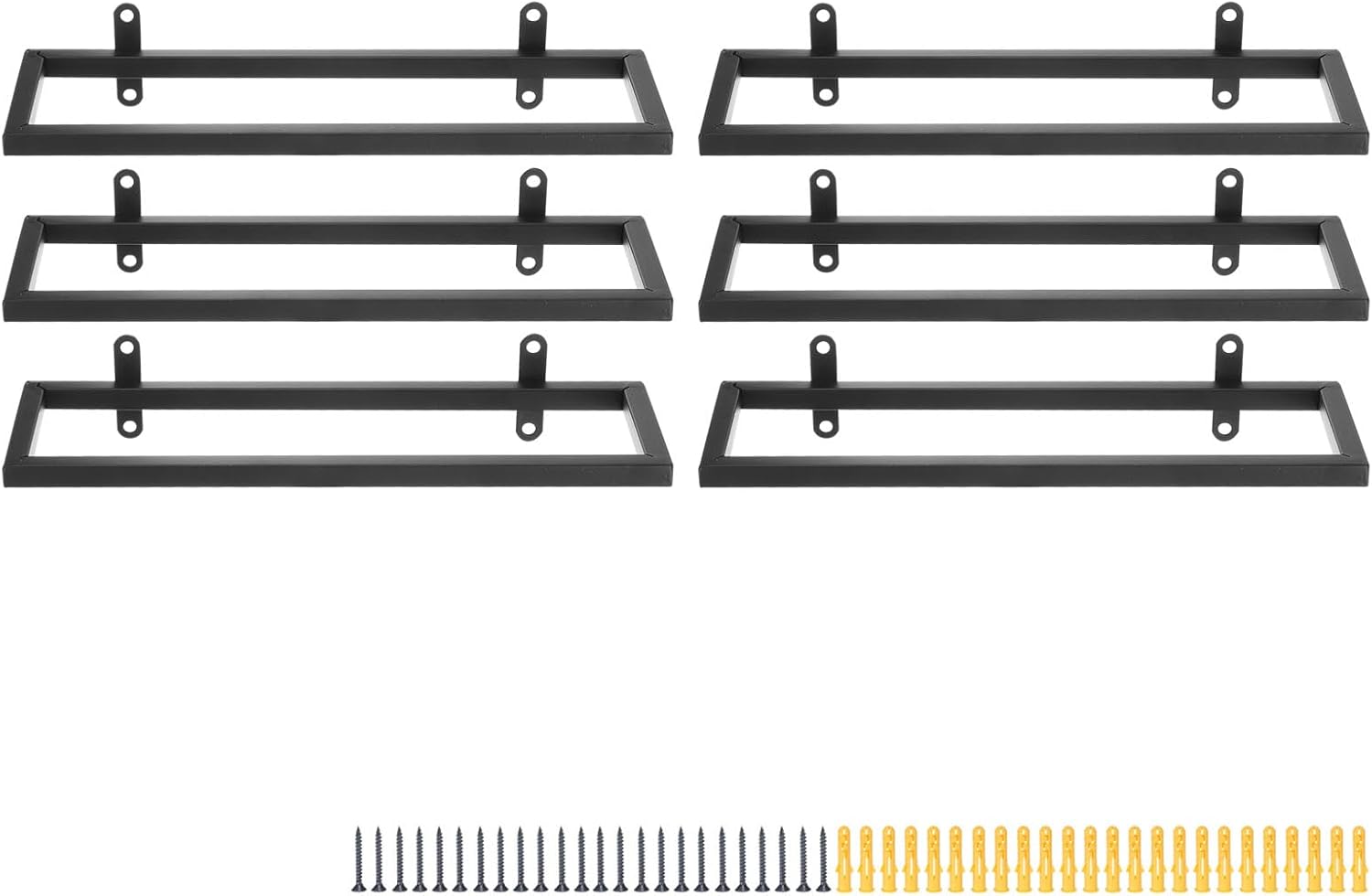 uxcell 6 Set Wall Mounted Wine Racks Wine Bottle Display Holder for Wall, Metal Hanging Wine Rack Organizer for Liquor Bottles Home Kitchen Living Room Black