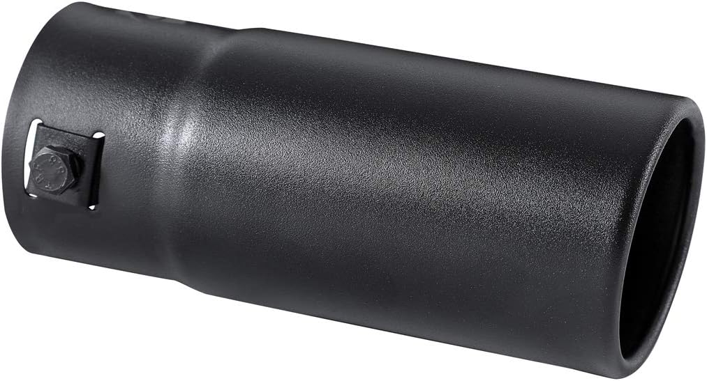 Pack of 2 Black Exhaust tip - Fit 1.5 to 2 Inch Exhaust Tail Pipe Diameter- Black Coated Stainless Steel - Car Muffler Tips