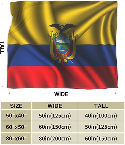 Miniatura 3 de Manta de franela estampada con bandera de Ecuador de 60 x 50 pulgadas, antibolitas, para cama, sofá, sala de estar, dormitorio