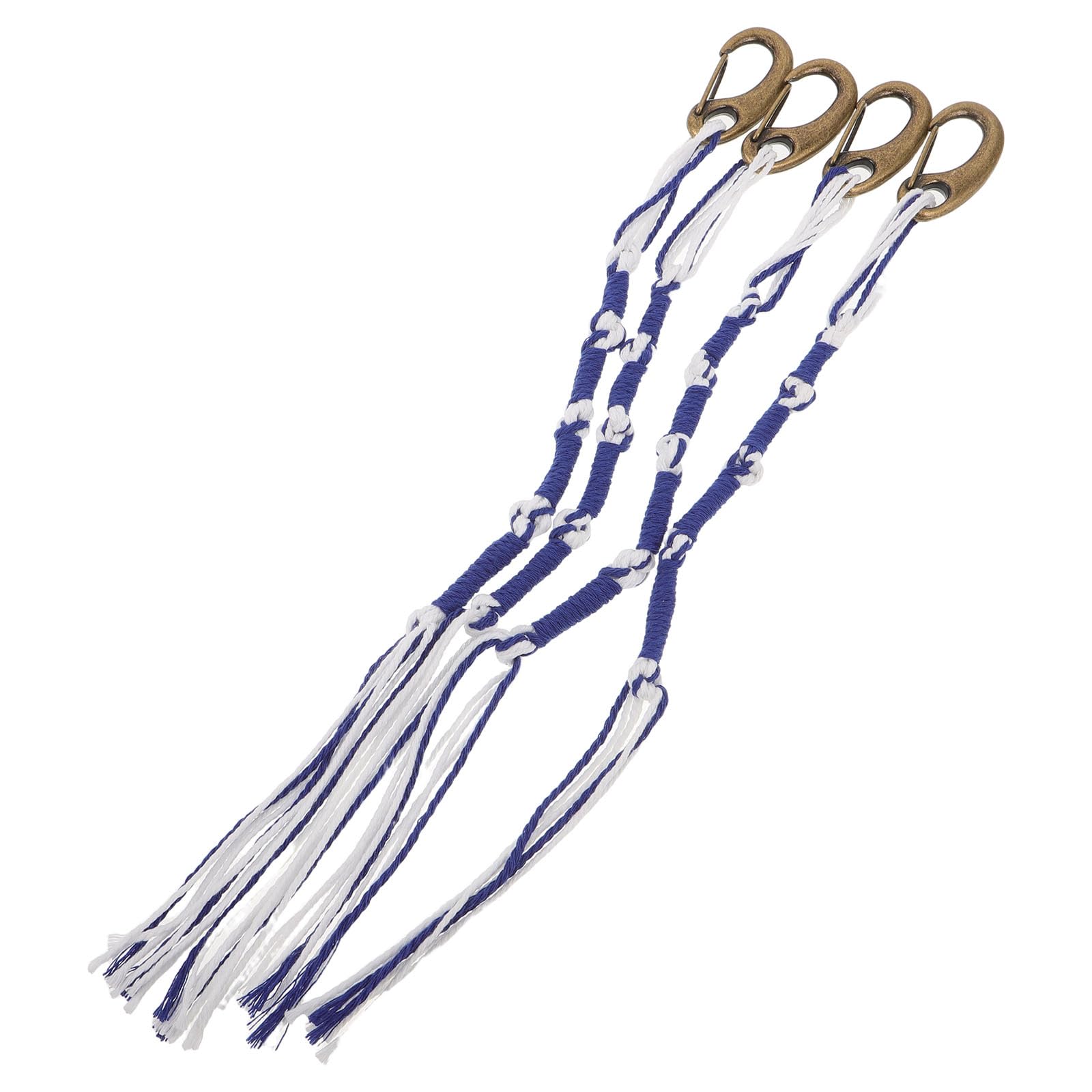 Tzitzit de Hombres en Tejido Blanco y Azul de Alta Densidad con Acabado Decorativo Firme