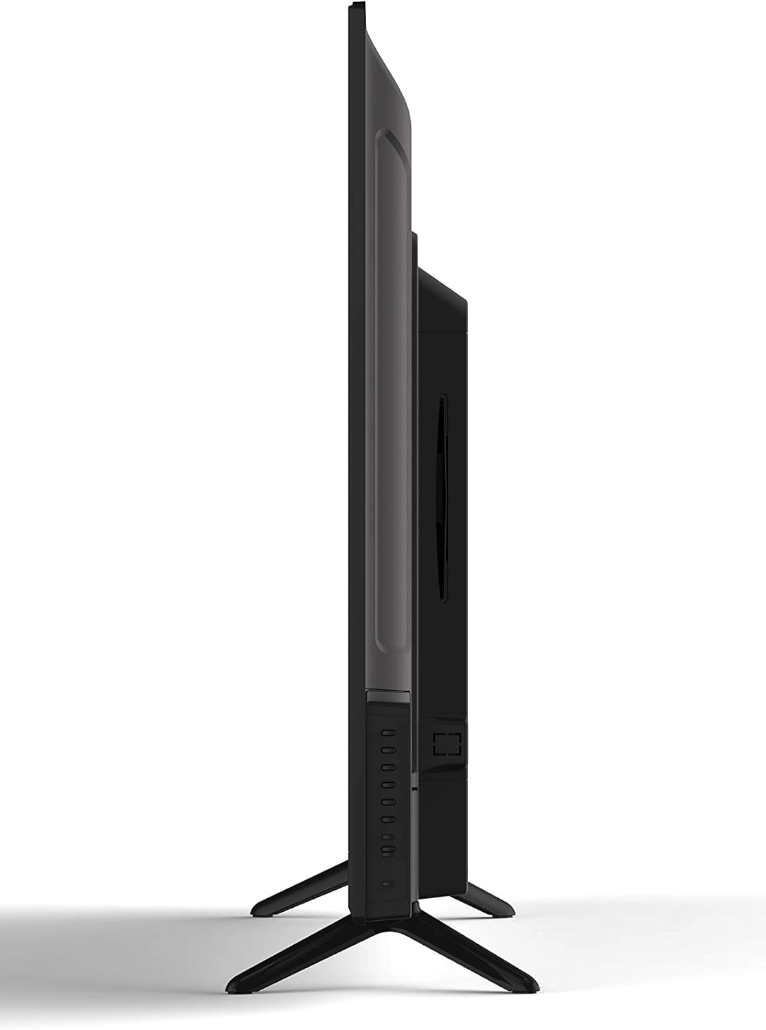 Side view of the RCA RLDEDV4001 40-Inch LED TV, showing the slim profile and the DVD slot.