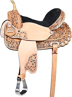 HILASON Western Horse Saddle American Leather Treeless Trail Barrel | for Horses