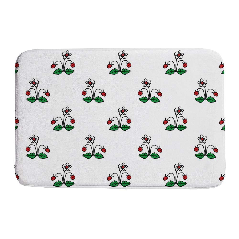 Tapis de bain antidérapant CHEHONG en velours de corail floral 91x61 cm