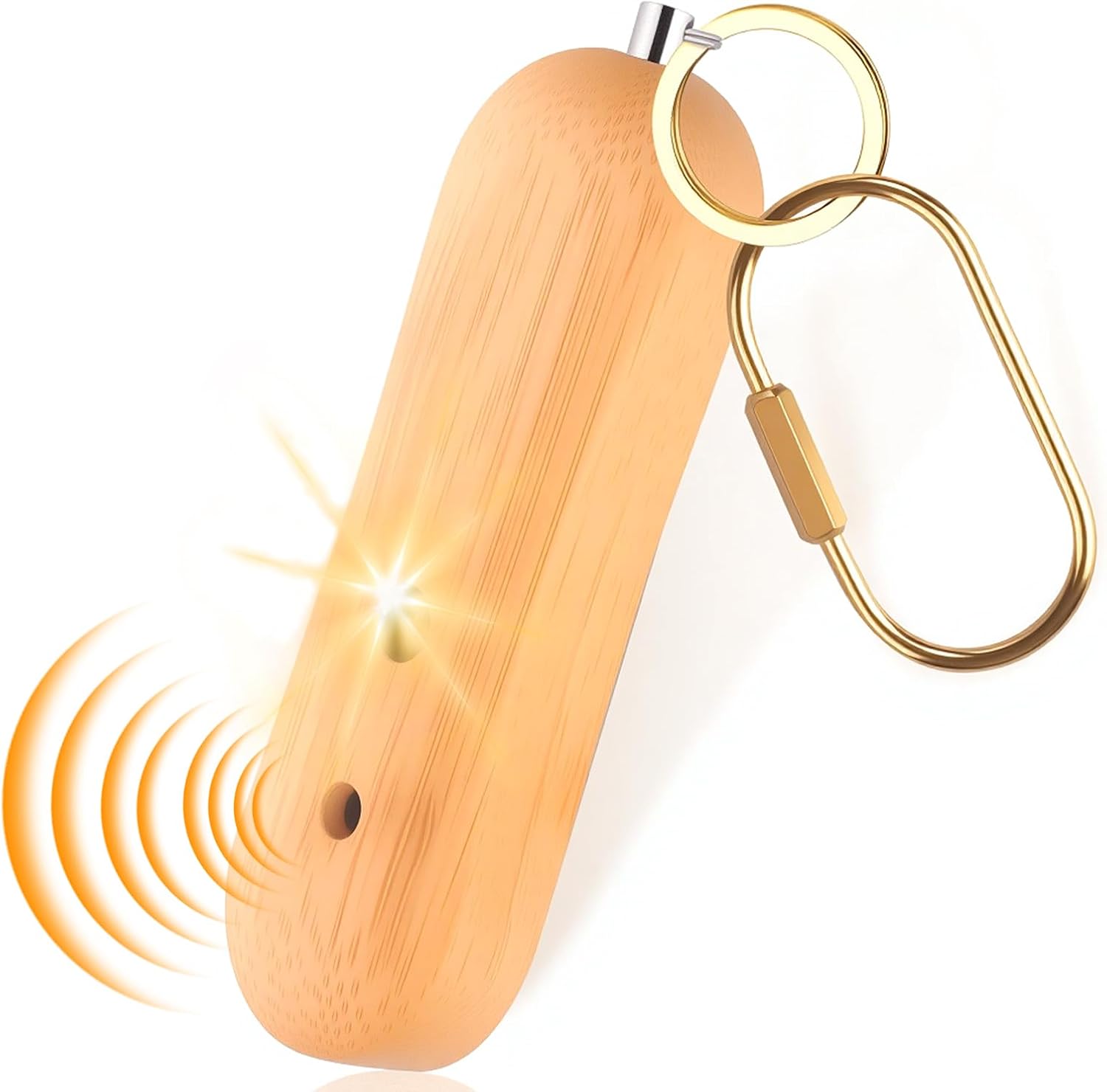 Private Security Alarm,Self Protection Keychain,Presents for Women,Strobe Mild,Rechargeable Moveable,Emergency Security Alarm for Girls, Males, Youngsters, Aged(Wood)