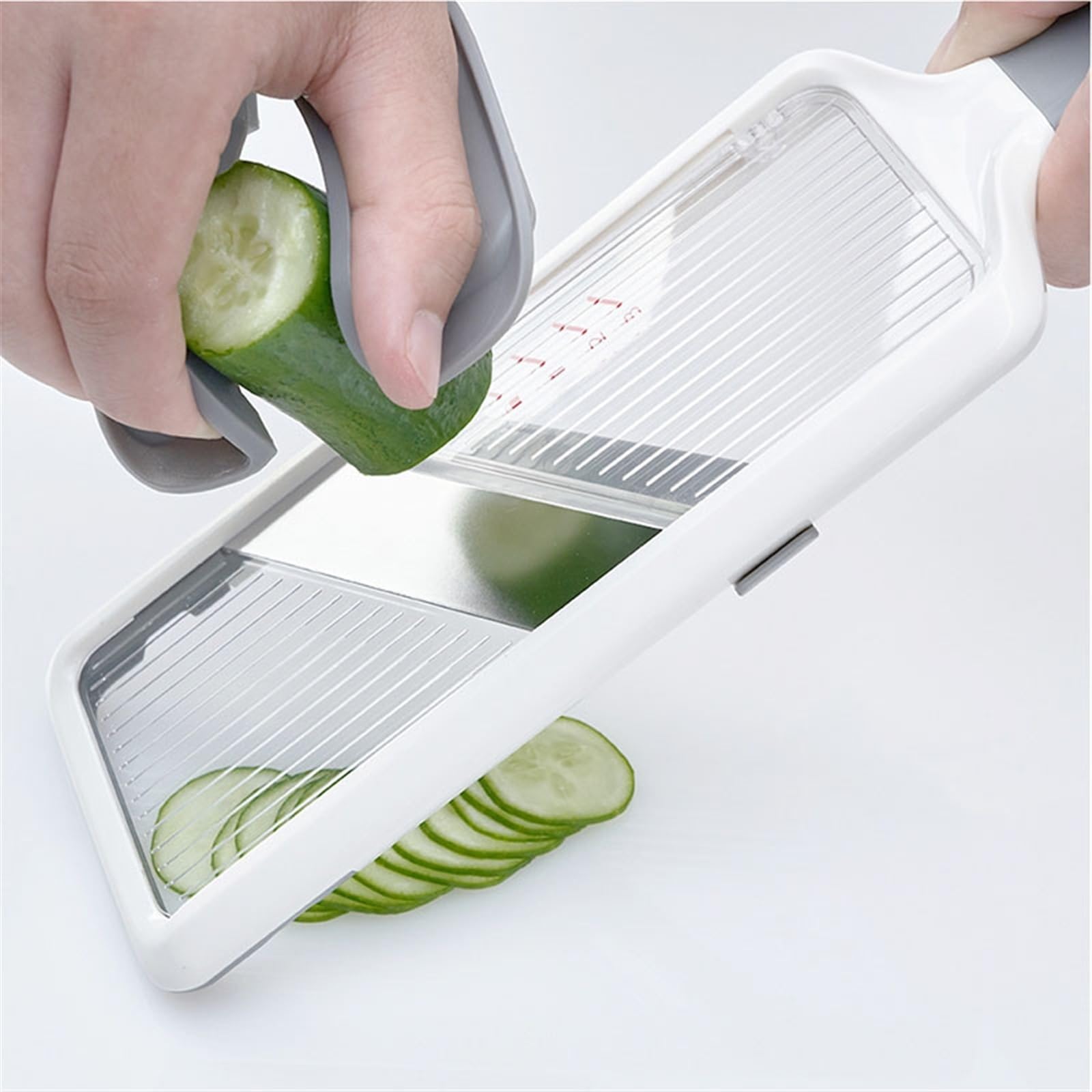 Cortador de mandolina de mano múltiple con hoja de acero inoxidable ajustable para cocina, rallador de quesos y verduras