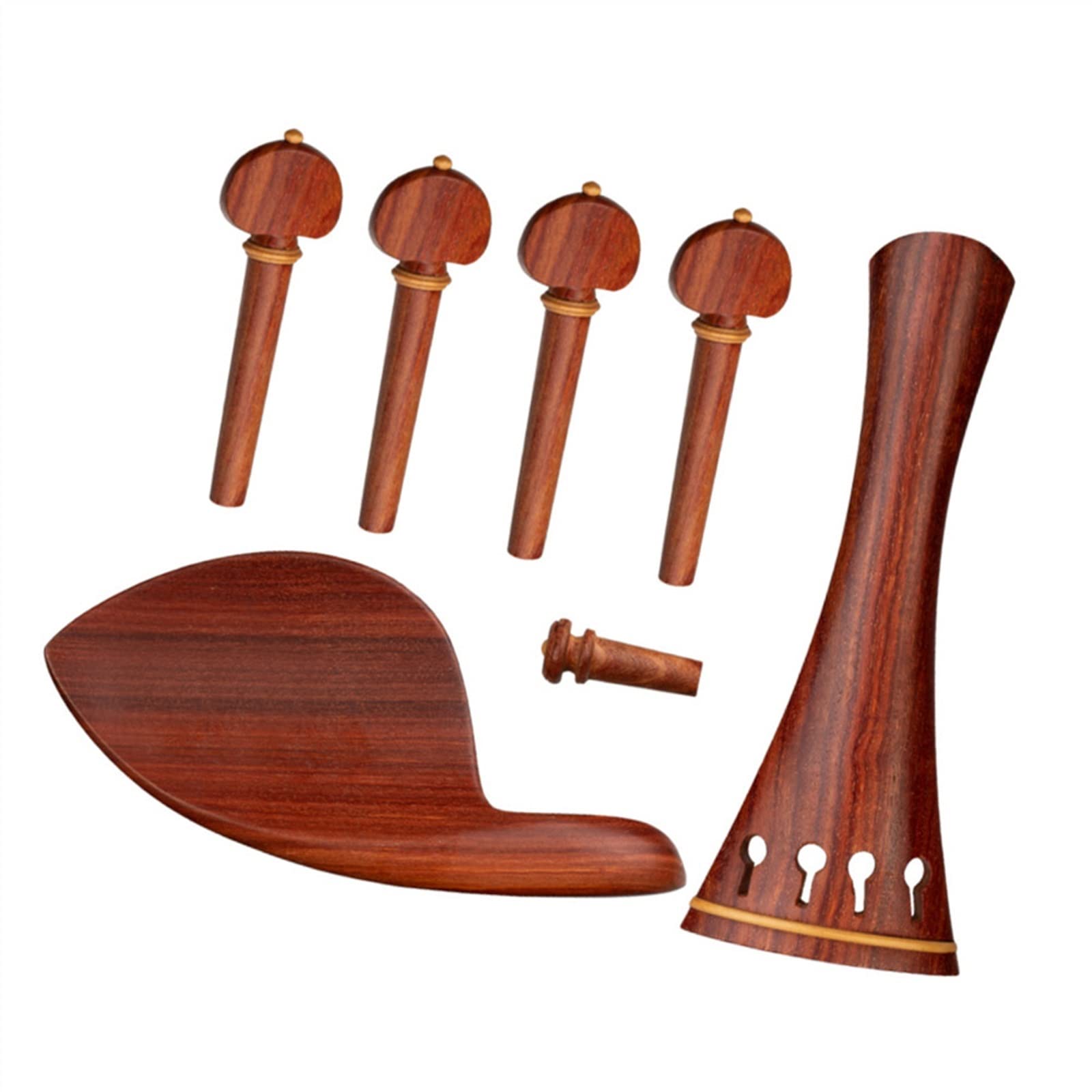 Parti di ricambio violino 1 Set Violino In Palissandro Parti 4 Corde Violino Cordiere Mentoniera Endpin E Tuning Pioli Violino Ricambi Acessori
