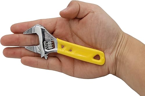 Miniatura 6 de Llave ajustable de mandíbula extra delgada de 4 pulgadas, plateada, acero de alto contenido de carbono