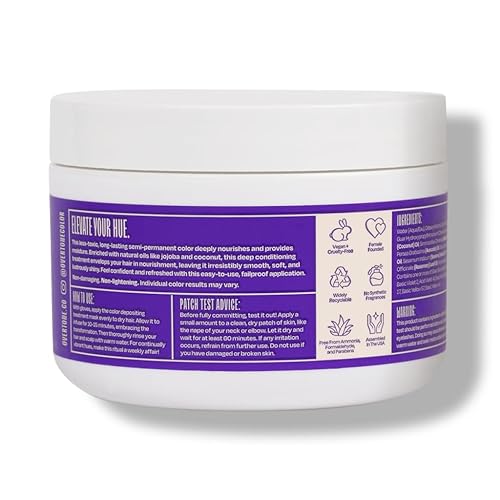 Miniatura 35 de Overtone - Acondicionador de tinte semipermanente para el cabello, 8 onzas, cabello natural y teñido, con manteca de karité y aceite de coco Azul