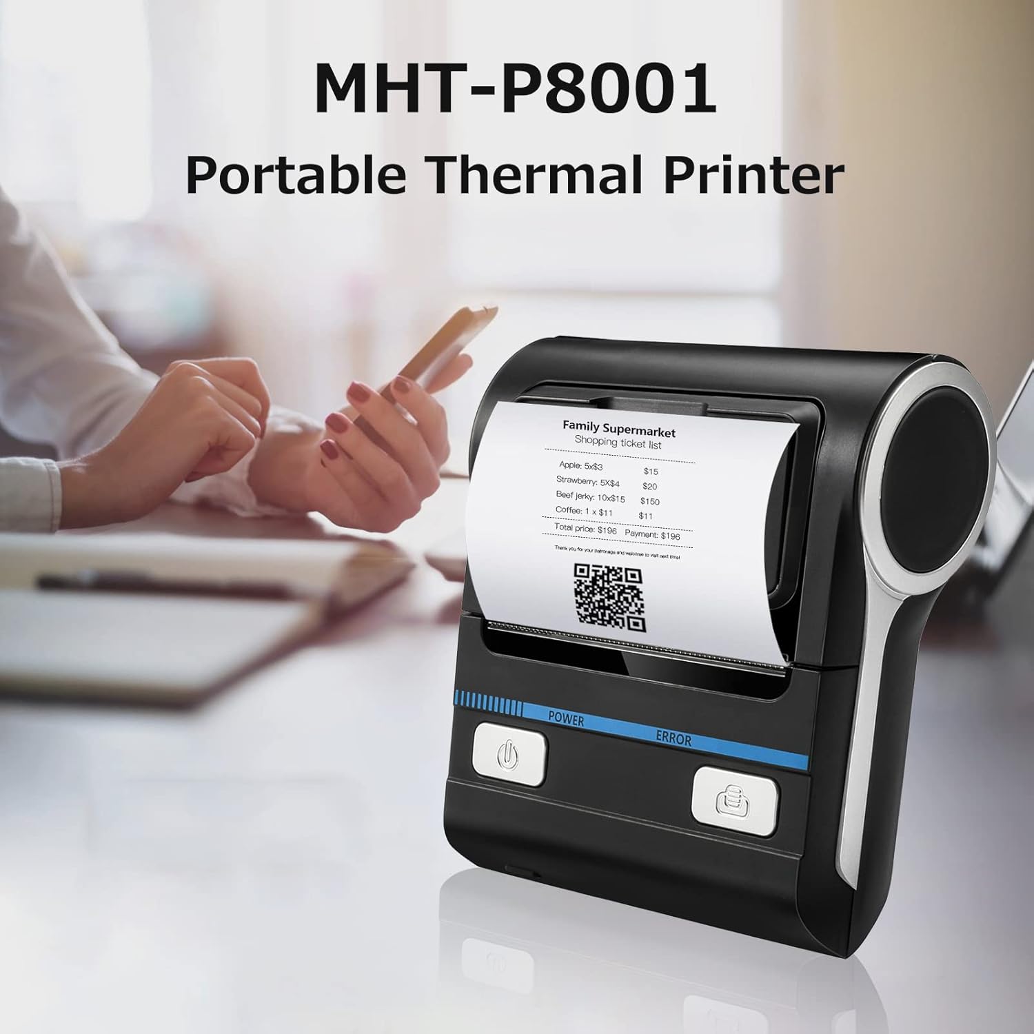 HUIOP MHT-P8001 Printer Printing a Receipt