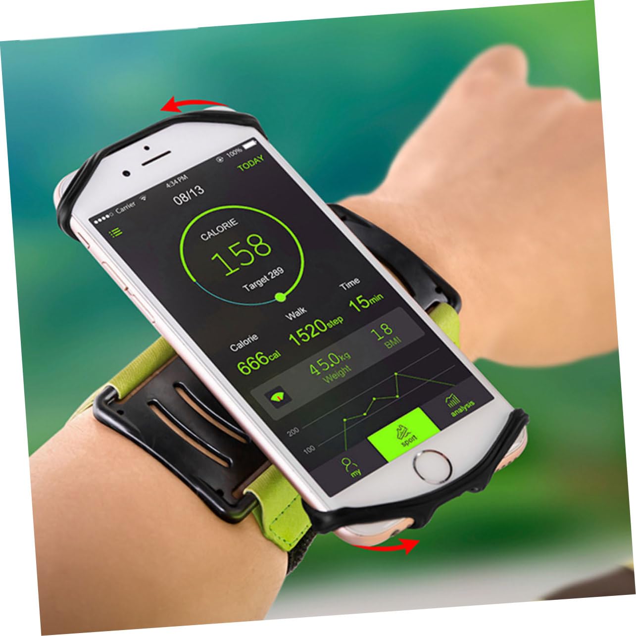 Housoutil 3 Piezas Soporte para teléfono de Pulsera portamovil sujeta moviles Soporte Giratorio para teléfono e para de muñeca e para Celular Pulsera de
