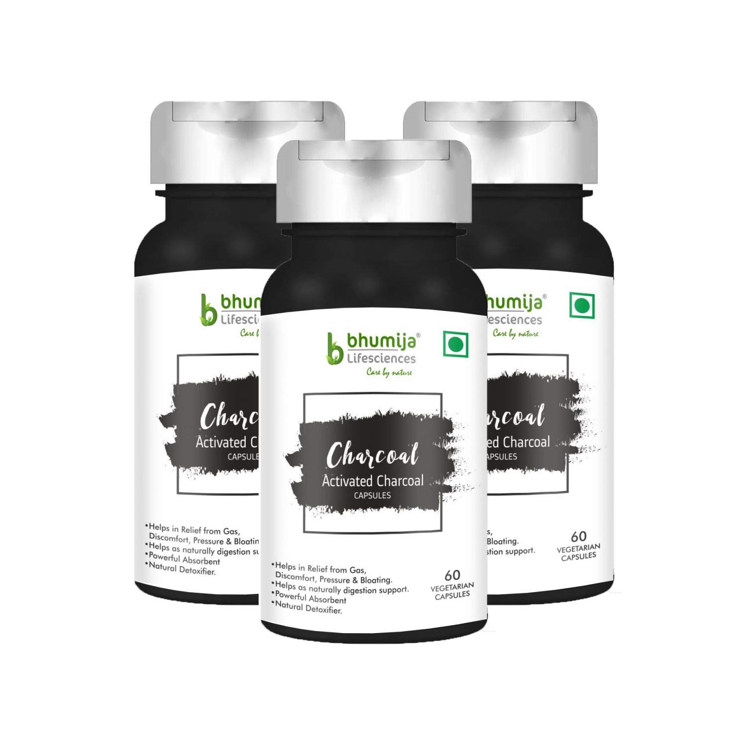 Buy Bhumija Lifesciences Activated Charcoal s 500 MG 60 Vegetarian s