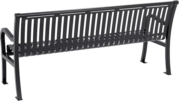 Norwood Open Air Series Premium Ribbed Bench with Back