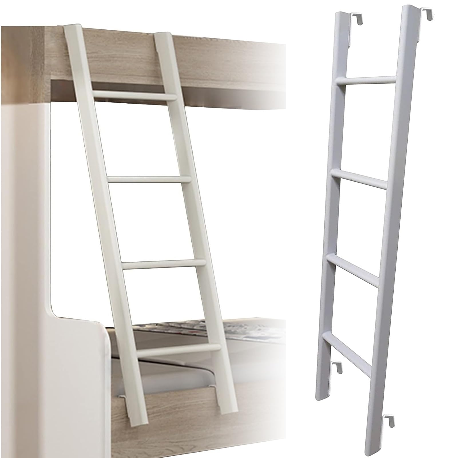 Escalera de metal para literas de repuesto con inclinación de 45 a 59 pulgadas para loft