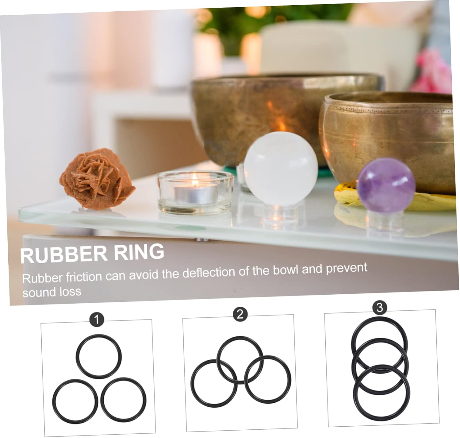 15pcs Decorative Cushion for Singing Bowl Rubber for Enhanced Sound Quality for Meditation and Buddhist Rituals Comfortable Touch and Stylish Design