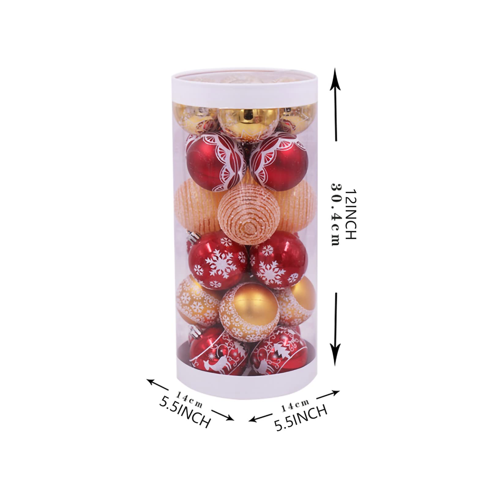 Palline Di Natale Vacanze 60mm / 2.36 "Pendenti dell'albero di Natale pendenti decorativi Appeso Baubles Badbles Balls Ornamenti for vacanze Party Wreath Tree, 24 pz Decorazioni Natalizie(A)