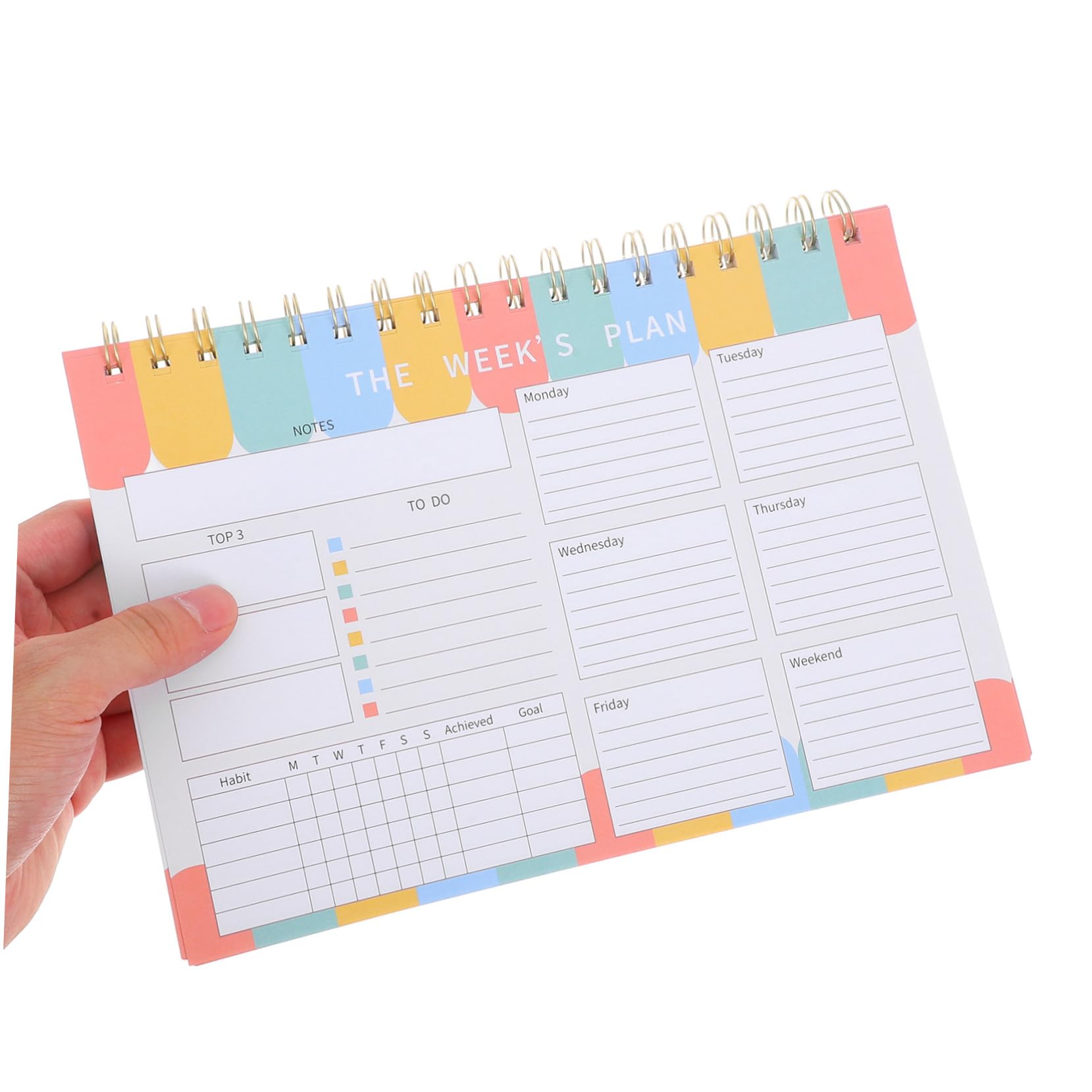 4 Piezas Planificador Semanal sin Fecha con Robusta y Encuadernación Doble Cuaderno Organizador para Tareas y Horarios para Oficina y Escuela de Notas Espacio para Escribir