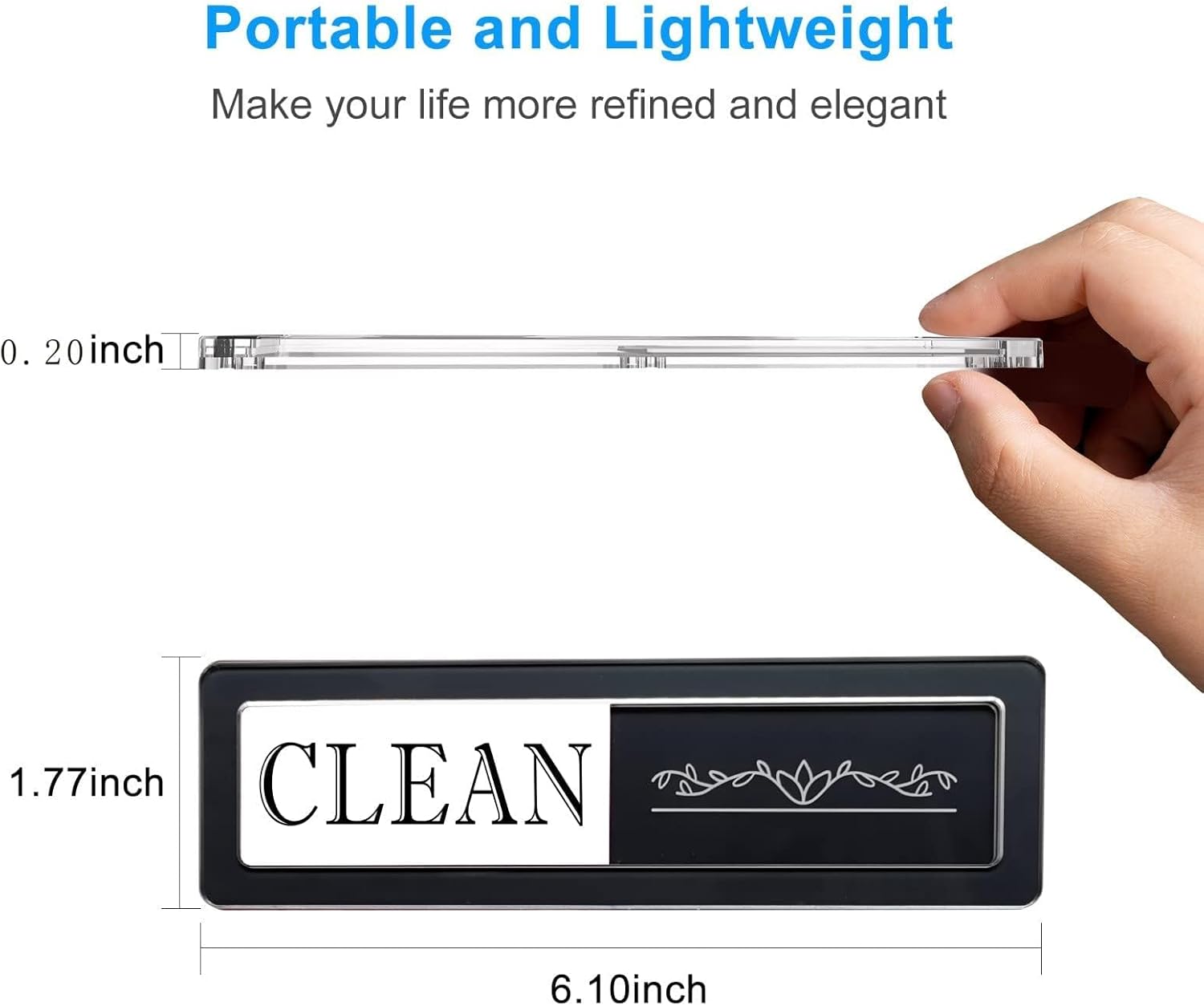 Dishwasher Magnet Clean Dirty Sign, Essential Magnetic Dish Washer Signs for Kitchen, Acrylic Slider Indicator to Show Dishes/Washing Machine Dirty/Clean, Gifted for New Home/Families(Black) - Image 3