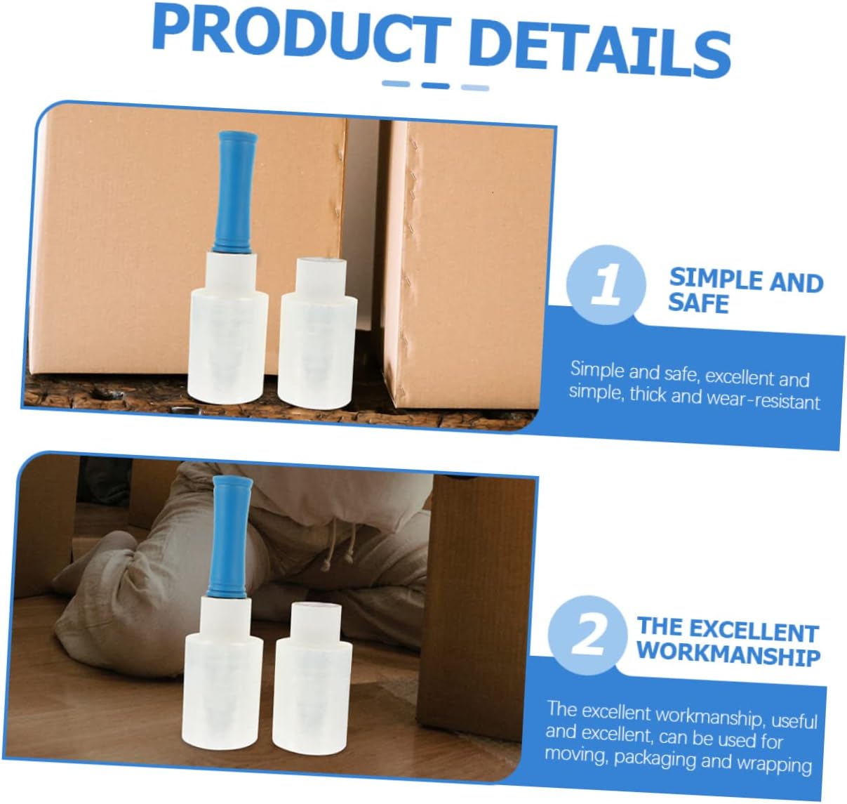 ERINGOGO 5pcs Self-Adhesive Credit Membrane Shrink Wrap Roll Plastic Wrap Stretch Roll for Moving Industrial Stretch Film Thick Design Easy to Use Random Color