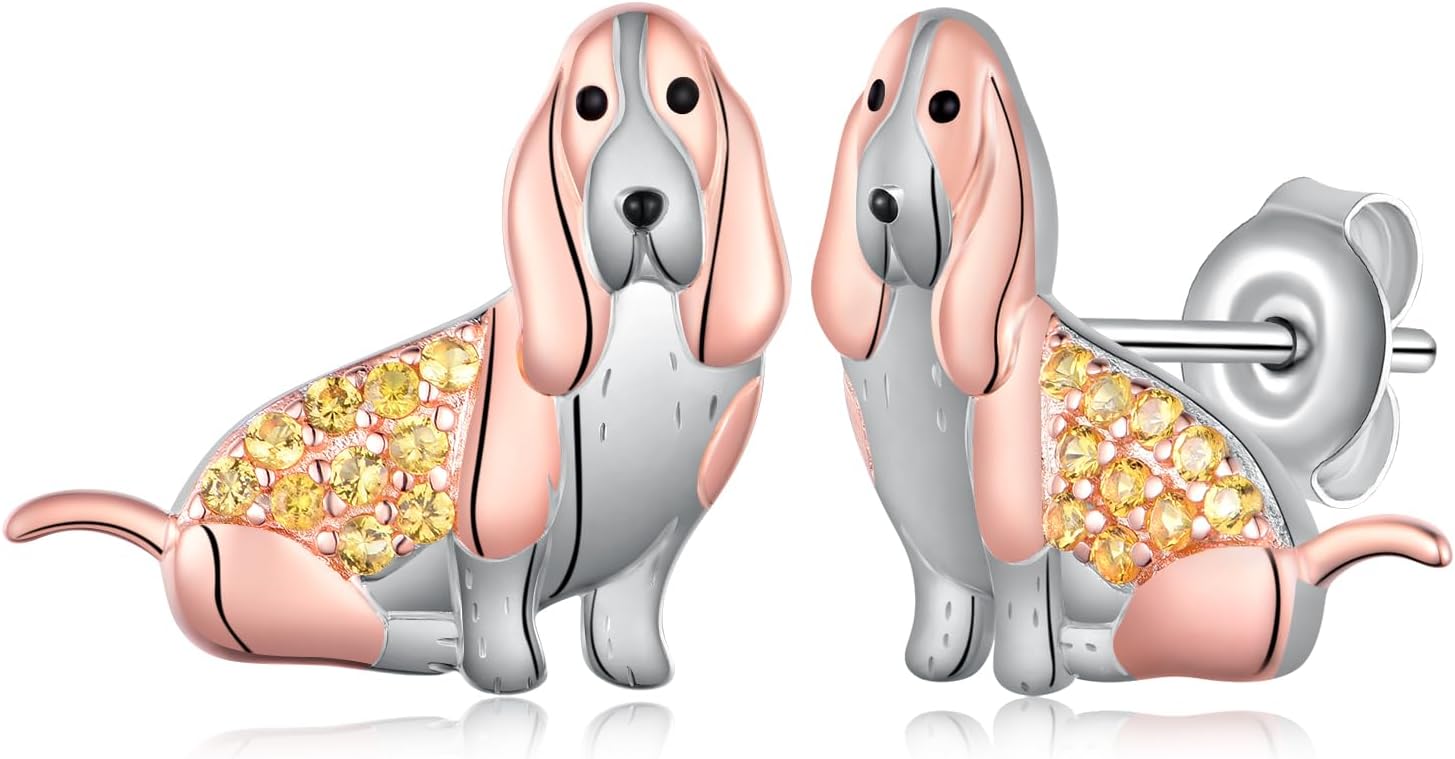 Dog Earrings 925 Sterling Silver Pug/Poodle/Westie/French Bulldog/Pit bull/Basset H...