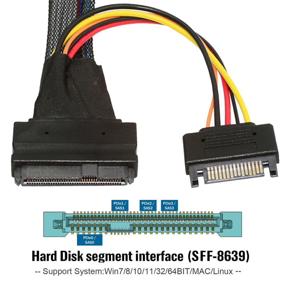 xiwai U.2 U2 SFF-8639 auf Slimline SFF-8654 4i NVME PCIe SSD Kabel für Mainboard SSD 750 p3600 p3700 M.2