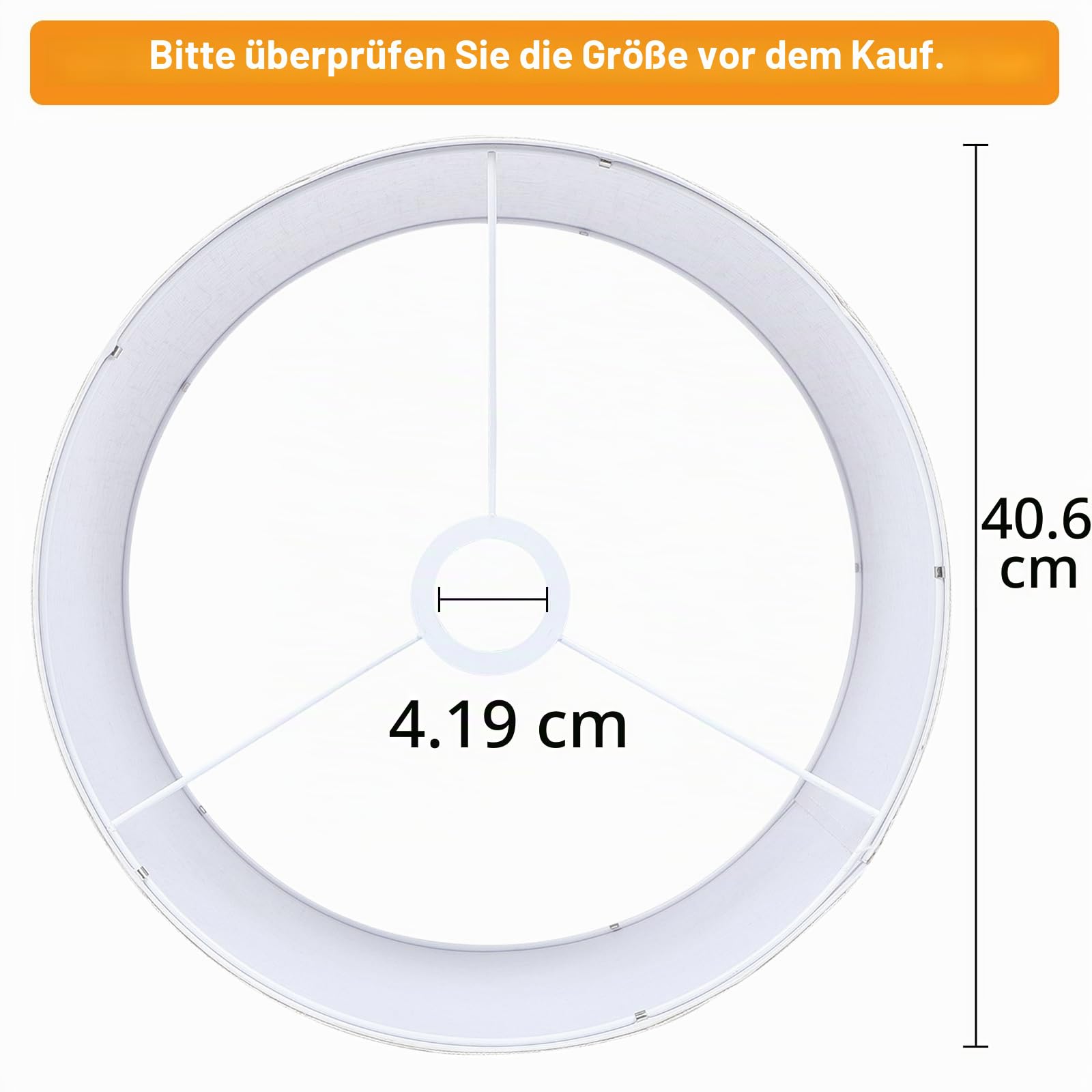OUTON Beige große Trommel-Lampenschirme für Stehlampen, 40,6 cm oben x 40,6 cm unten x 22,9 cm hoch, einfach zu montieren, Ersatz-Lampenschirme aus Leinen für Tischlampen und Nachttischlampen (4,2 cm
