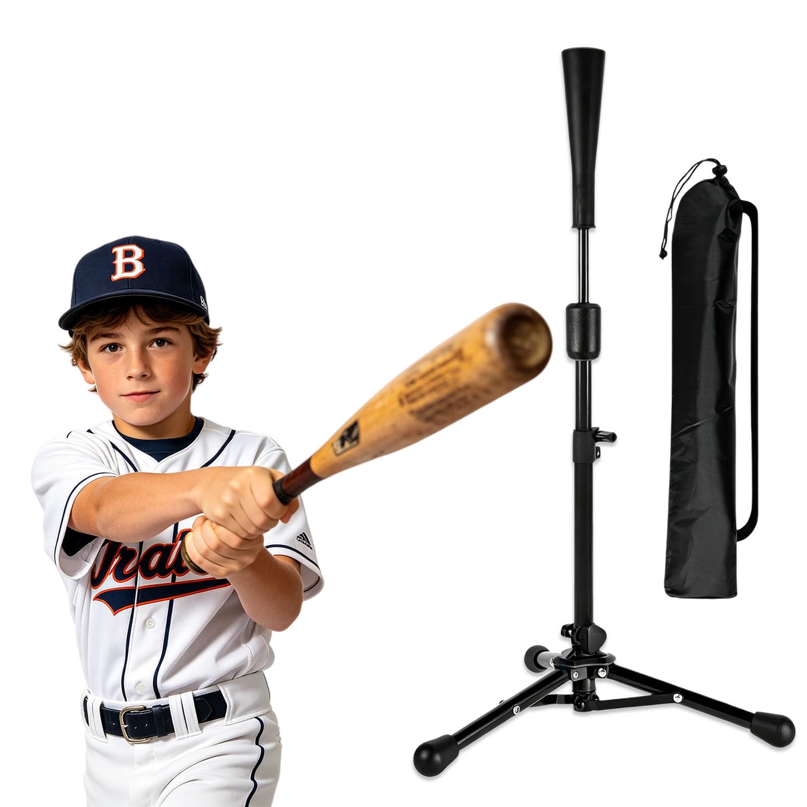 BORDEAG Baseball & Softball Batting Tees,Treppiede da Baseball,Attrezzature per l'allenamento Baseball , Tee da Baseball per colpire supporto palla da baseball portatile per migliorare swing