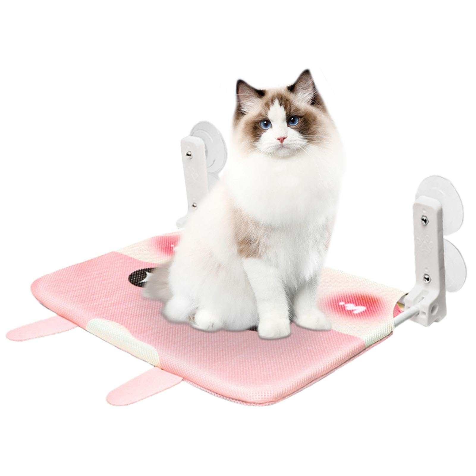 Kattenraamzitstok, raamkattenbedden voor binnen, cartoon kattenhangmat met zuignap, afneembare veiligheidsplanken voor katten, voor glazen , deuren
