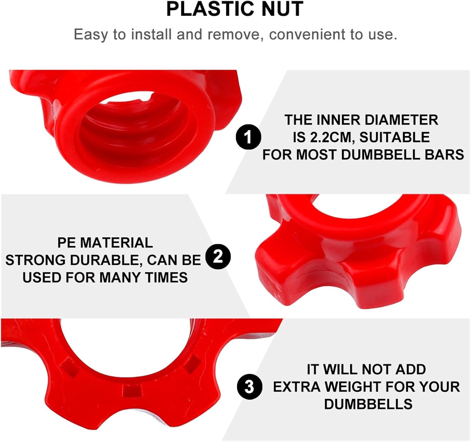 SBTRKT Barbell Fixing Screw Dumbbell Nut Accessories Home Gym Equipment Red Collar Dumbbells