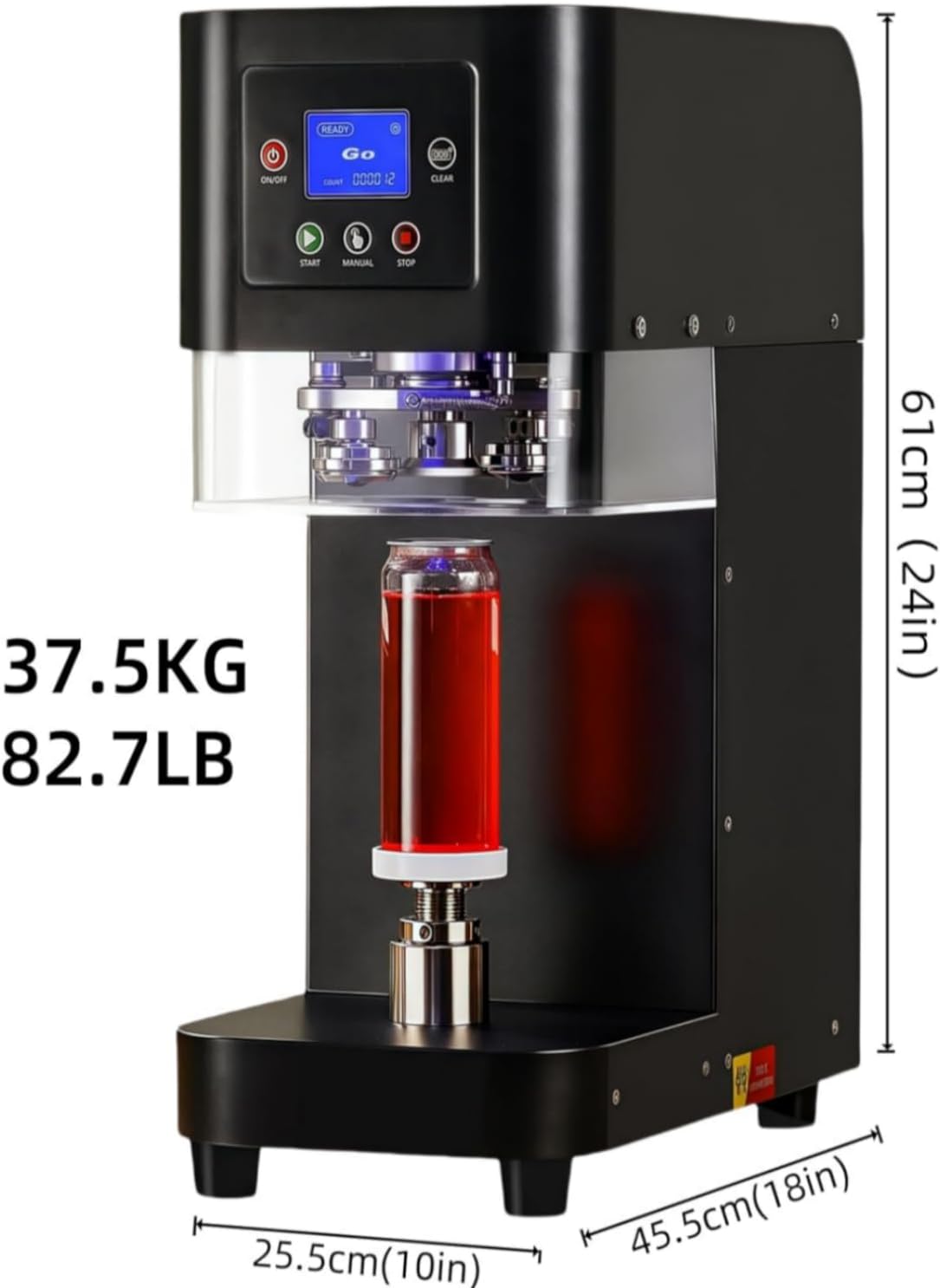 Commercial Automatic Can Sealer Machine with Stronger Motor, Cup Sealing Machine for 5.5" Cans, Electric Canning Machine for Aluminum & Plastic Beverage Cans, Height Adjustable