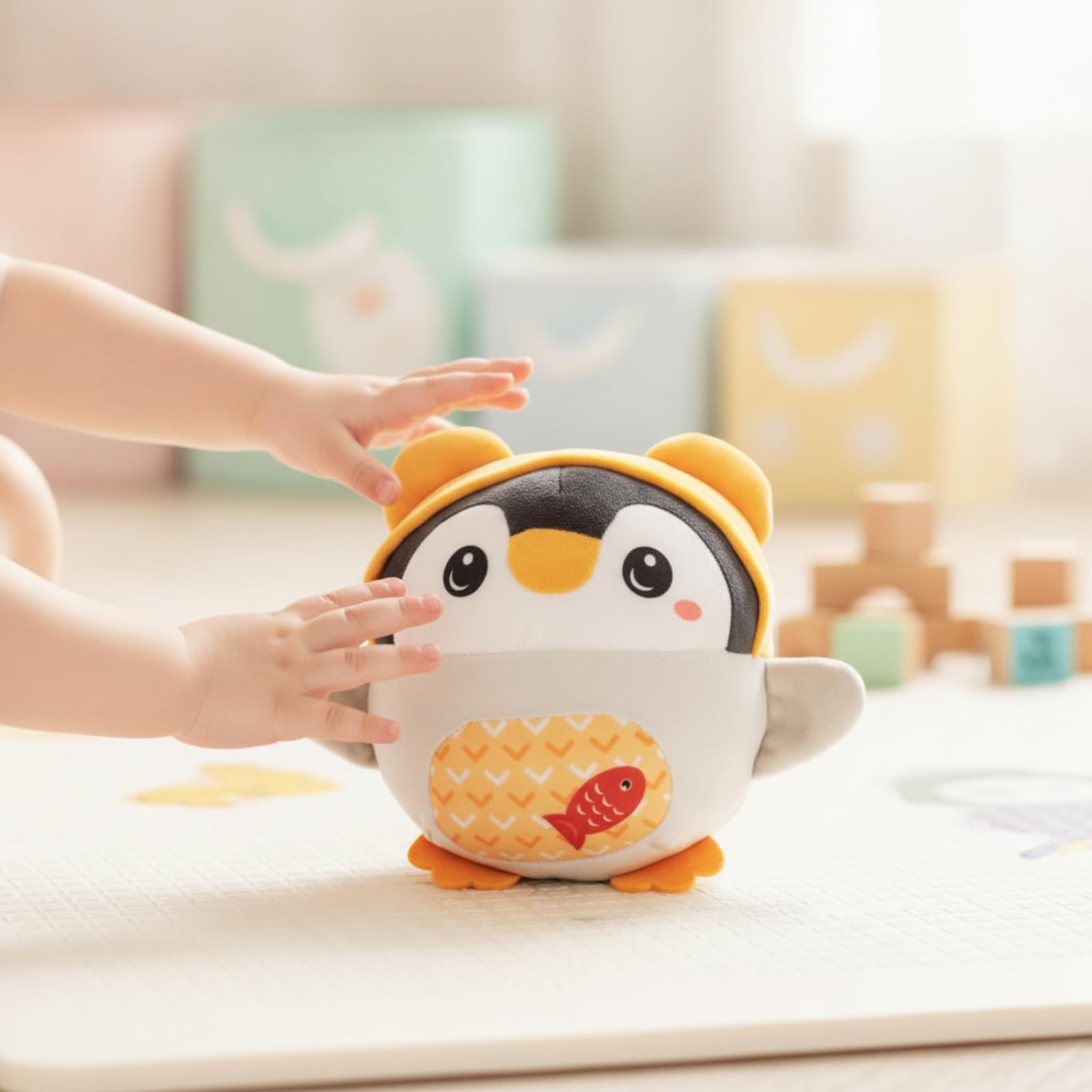 Pinguino di Peluche con Cavo USB Rimbalzante Peluche Musicale Interattivo Che Emette Suoni Giocattolo Musicale, Style to 1