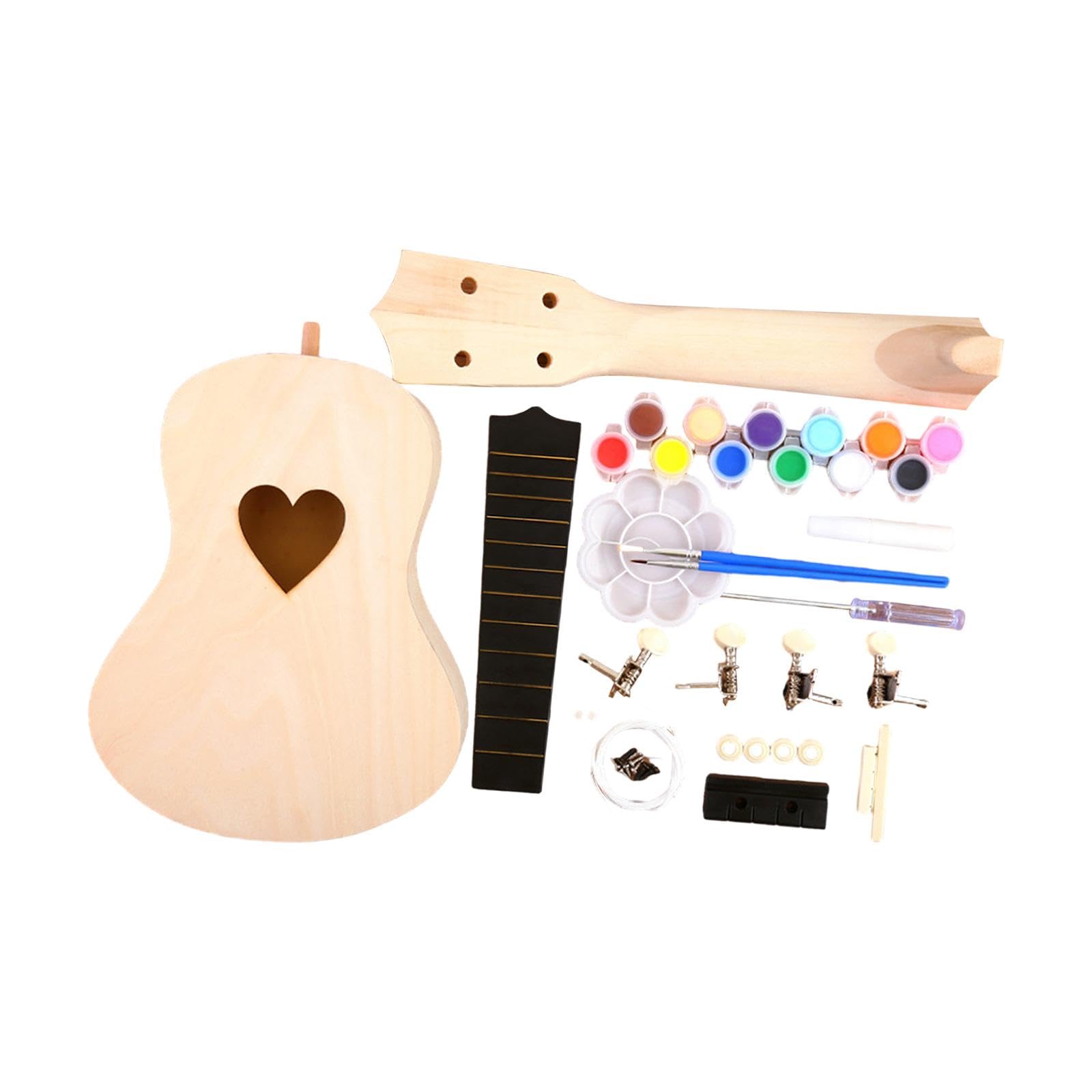 Kit de ukulélé à faire soi-même pour enfants débutants 4 cordes en bois
