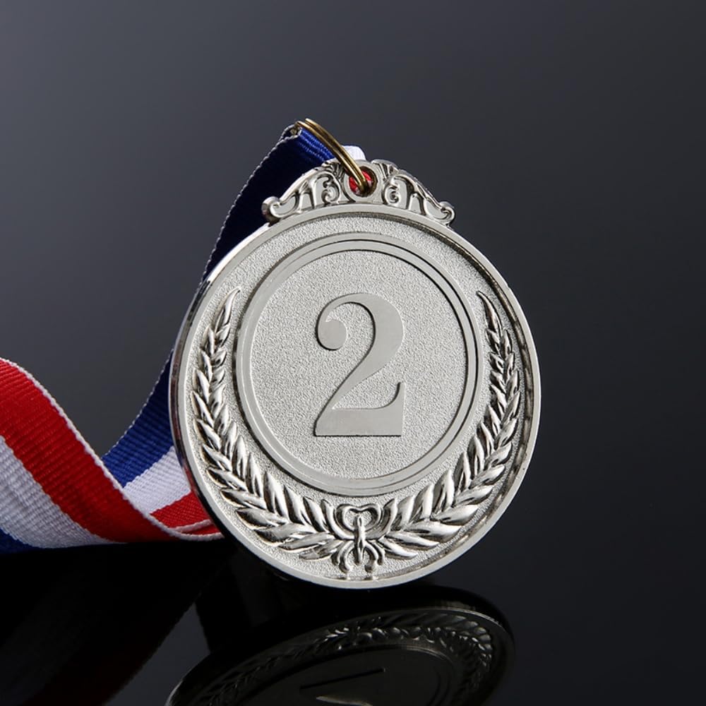 3 Pièces Médailles Métal, Médailles Or Argent Bronze Médailles, 1er 2e 3e Médailles Style Olympique avec Rubans, pour Les Activités pour Enfants, Les Jeux, Les Concours, Les Fête