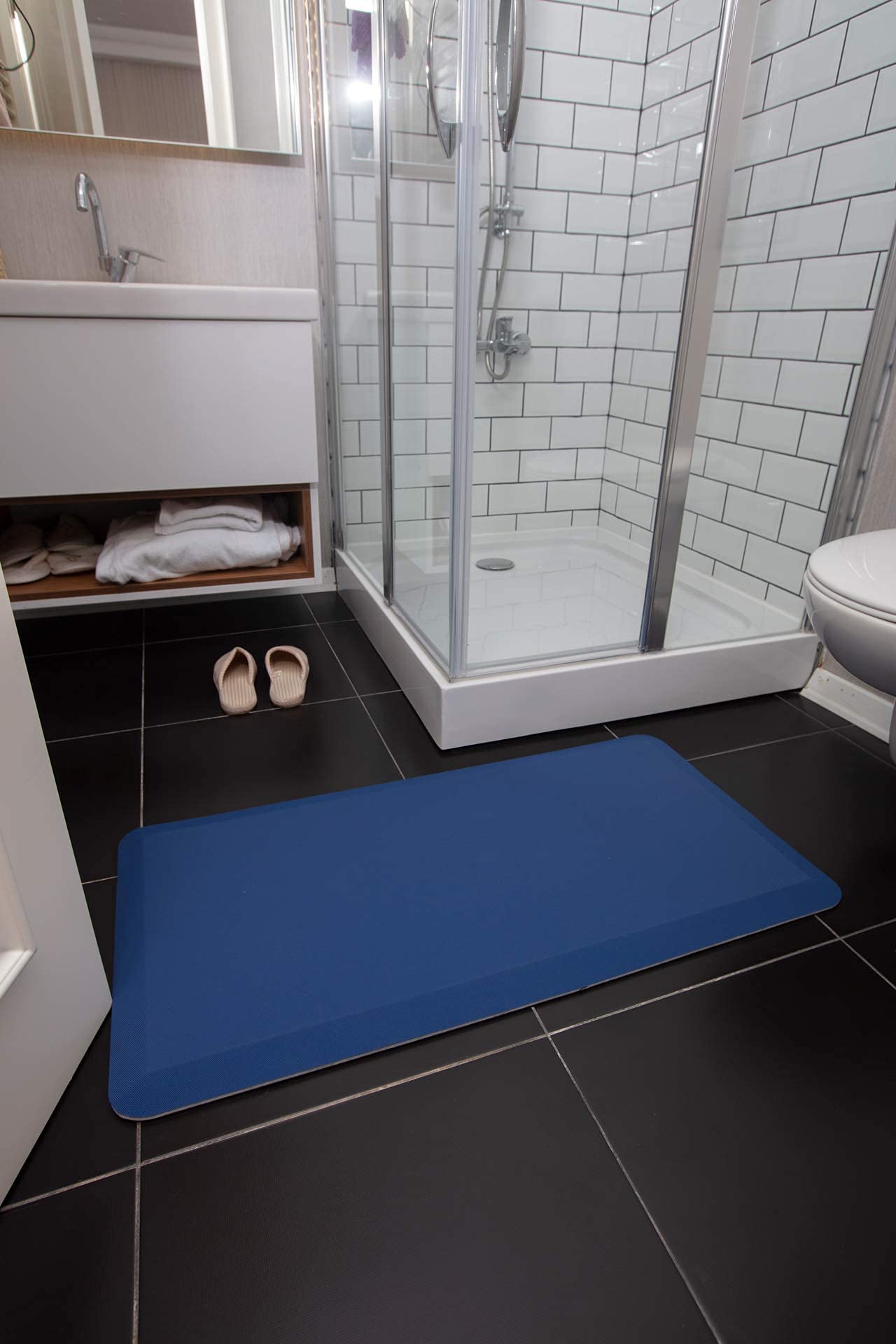 Mabel Home Anti Fatigue Floor Mat- 3 Size(20x32 & 20x39 & 24x70),16 Colors - Standing Desk Mat-Kitchen Floor Mat-Stain ResistantHome Non-Slip Bottom, Extra Soft (Azul, 20" x 39")