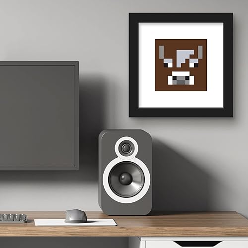 Miniatura 6 de Trends International Gallery Pops Minecraft Pixeles icónicos - Mobs - Arte de pared de vaca, versión enmarcada en negro, 12 x 12 pulgadas
